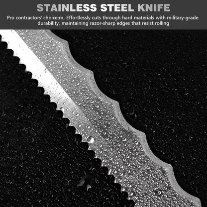 Sod Cutter knife: Stainless Steel Garden Knife 11.14-inch sharp blade, double-edged sod knife for outdoor, Lawn Repair, easy to carry (new blue)