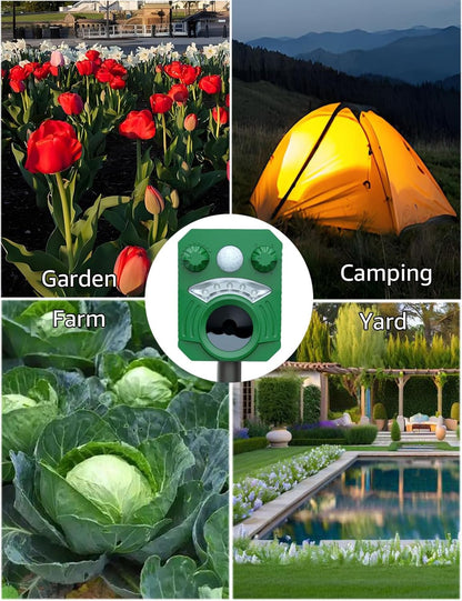 Cat Squirrel Repellent Outdoor Electric Devices with Motion Sensor,Animal Scare Away Raccoon Rabbit Deterrent Deer Armadillo Fox Coyote Skunk Repellent for Yard Patio Lawn Garden