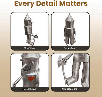 Tin Man Outdoor Statue – Whimsical Metal Yard Decor for Lawn or Patio – Unique Weatherproof Ornament – Giftable Sculpture for Outdoor Enthusiasts