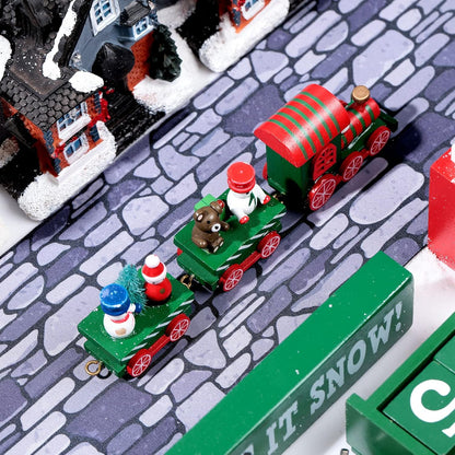Marspark Christmas Village Accessories 5 x 50 Inch Christmas Miniature Road Village Street Mat Xmas Snow Street Decorations for Little Landscape(Gray Gravel Road Style)