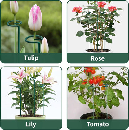 36” Tall Plant Stakes, 12 Pack Plant Support Stakes,6mm Heavy-Duty Metal Garden Stakes, Flower Stakes for Lilies, Dahlias, Gladiolus, Sunflowers, Tomato, Clematis