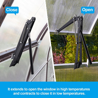 Greenhouse Vent Automatic Opener Greenhouse Accessories Window Opener Auto Vent Kit Sensitive Gardening Tools Automatic Greenhouses Supplies Solar Heat Sensitive Dual Spring Lifts 33lbs (1pc)