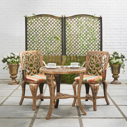 BrylaneHome Outdoor Weatherproof Polypropylene Set of 2 Trellis Fence for Climbing Plants Garden 54" H - Bronze