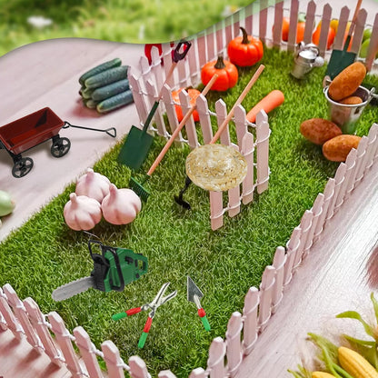 1:12 Miniature Gardening Tools Fairy Garden Farming Tools Mini Shovels Electric Saw Rake Pitchfork Model Mini Spring Garden Set for Mini House Decoration Accessories