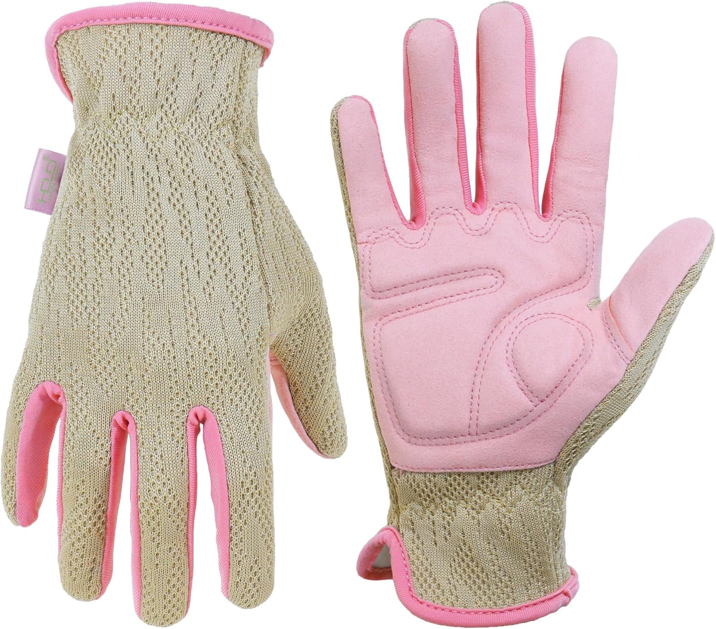 HANDLANDY Gardening Gloves for Women, Breathable Ladies Leather Garden Yard Gloves Best Gift for Gardeners