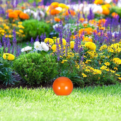 LOGOFUN Stainless Steel Gazing Ball Reflective Garden Ball Garden Yard Mirror Ball Reflective Mirror Ball for Outdoor Decorations - Orange (120mm)