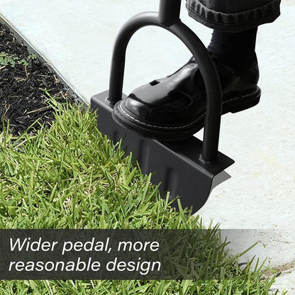 Lawn Edger Tool, Manual Grass Edger, Saw Tooth Garden Edger Hand with Long Handle, Manual Edger, Half Moon Edger for Yard, Garden, Landscaping, Sidewalk, Cable Burying