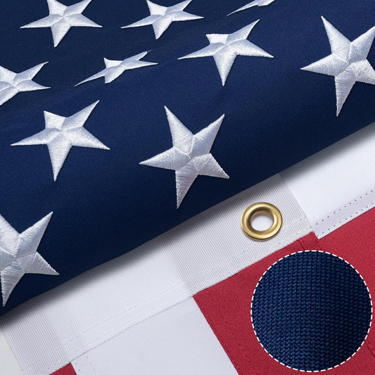High Wind American Flag for Outdoor 4x6 Ft - Heavy Duty Allegiance US Flag with Embroidered Stars