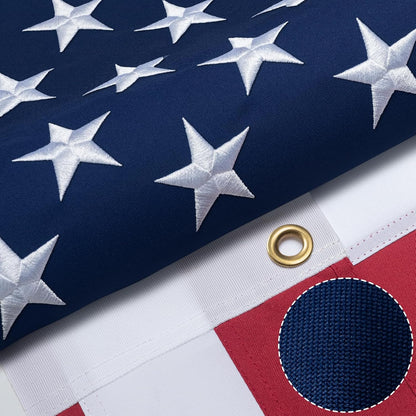 High Wind American Flag for Outdoor 12x18 Ft - Heavy Duty Allegiance US Flag with Embroidered Stars, Sewn Stripes & Brass Grommets All Weather Fade Resistant for Outside Use