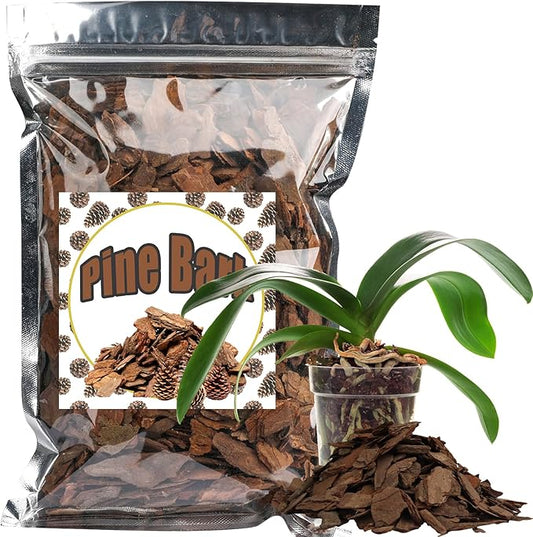 Pine Bark 10qt for Orchid Potting Mix, Organic Tree Bark Mulch for Potted Plants, Enhanced Drainage, Air Flow & Root Ventilation, Ideal for Phalaenopsis, Cattleyas, Dendrobiums