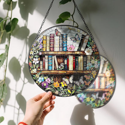 8'' Stained Glass Suncatcher Ornament, Stained Glass Window Hanging, Sun Catchers for Windows Hanging Ornaments, Window Decor | Book Club Gift, Fantasy Book Lover Gift, Reader Gifts