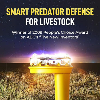 Solar Foxlights Predator Deterrent with LED Flash – Night Wildlife Repeller for Chickens, Ducks, Goats, Gardens, Farms, Crops & Vineyards – Professional Rancher & Farmer Trusted Protection Light