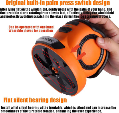 3-in-1 Electric Ice Scraper for Cars & Home – Cordless Handheld Defroster, Cleaner & Polisher, 500 RPM Motor, 2000mAh Battery, Type-C Charging, Lightweight & Portable