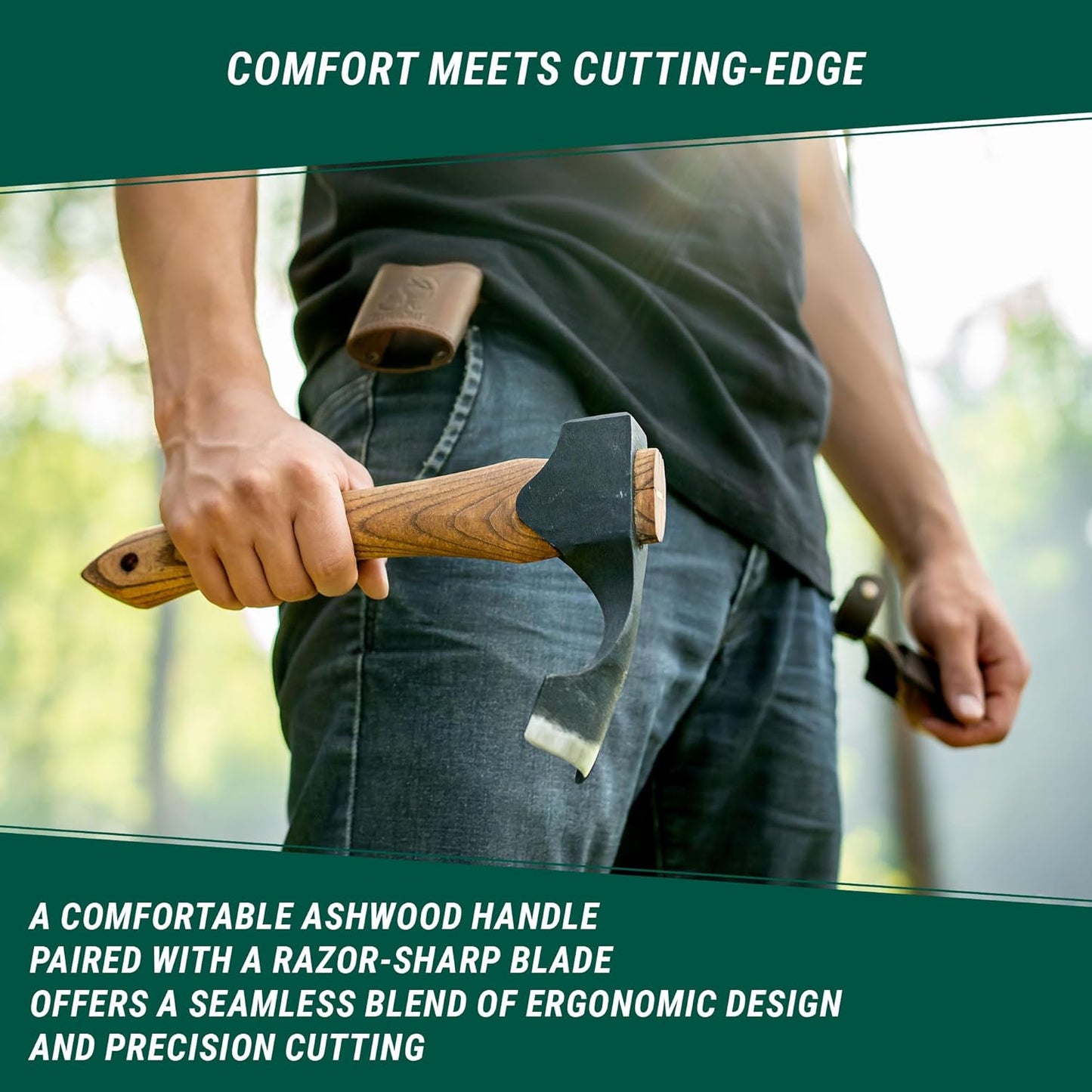 BeaverCraft Forged Adze Axe Wood Carving - Curved Woodworking Adze AX2 with Wooden Handle for Bowl Gutter - Spoon Carving Tool - Whittling Tools, Hatchet
