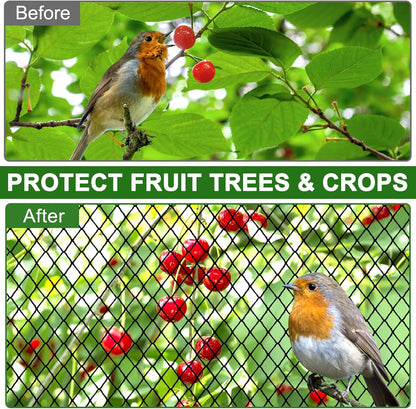 Heavy Duty Nylon Garden Mesh Netting - 25' x 25' Poultry Netting with 2.4' Square Mesh for Chicken Coop, Garden Protection, Fruit Tree Against Aviary, Deer, Squirrel