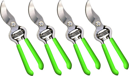 Garden Guru Classic Bypass Pruning Shears Clippers – Heavy Duty Forged Steel Garden Pruners – Safety Lock – Non Slip Comfort Grips – Cuts up to 1” – Professional Bypass Pruners for Gardening (4 Pack)