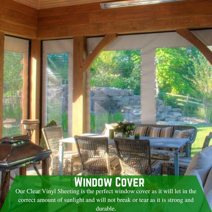Farm Plastic Supply - Window Covering - 15 Mil - Window Covering, Window Cover, Porch Cover, Porch Screen, Storm Window, Plastic Cover (4.5' x 30')