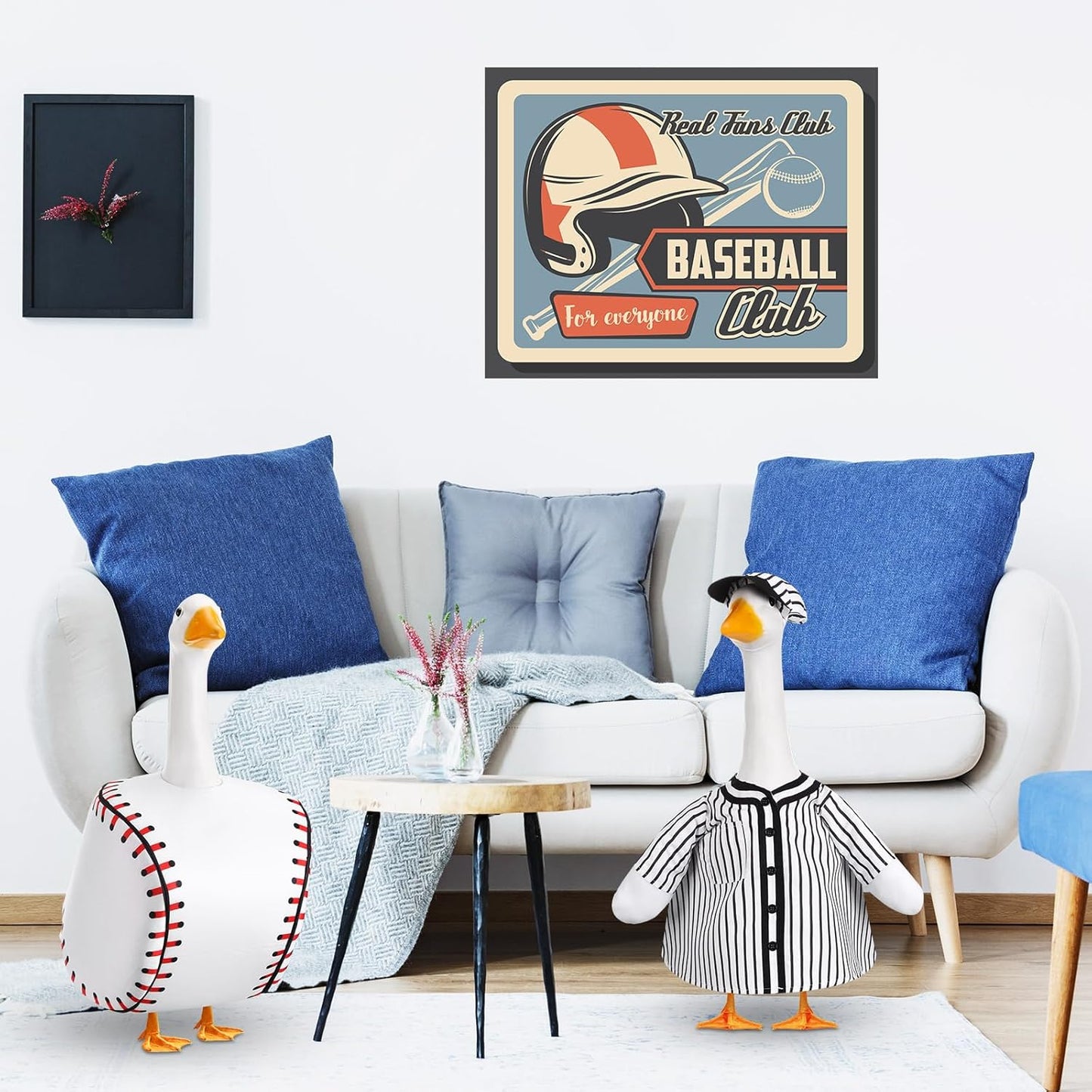 Abbylike 2 Set Baseball Goose Outfit Baseball Costume Lawn Porch Game Day Clothes for 23" Goose Outdoor Patio Yard Lawn Art Ball Celebrations Decor