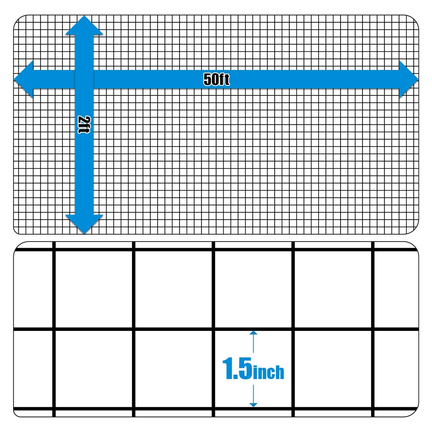 Fencer Wire 16 Gauge Hardware Cloth, Black Vinyl Coated Welded Wire Mesh, Chicken Coop Wire Fence, 1.5 inch x 1.5 inch Grid (2 ft. x 50 ft.)