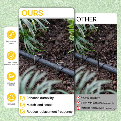 Landscape Staples 6inch,11Gauge Galvanized Lawn Staples, Sturdy Garden Stakes for Effortlessly Securing Weed Barrier Fabric,Ground Stabilization, and Tackling Outdoor Yard Work,Decorations