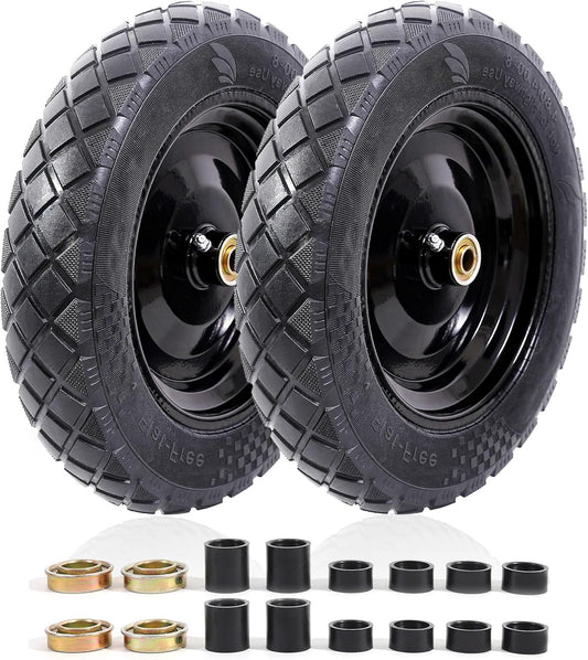 MZREXN 4.80/4.00-8" Flat Free Tire and Wheel 15" Solid Wheelbarrow Tires, 3.00-4.00/4.80-8" with