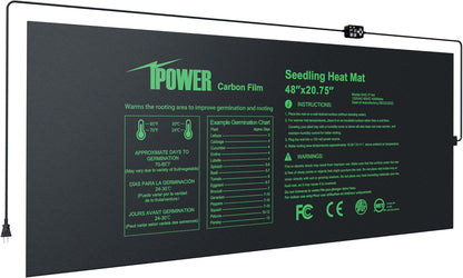 iPower 48"x20.75" Seedling Heat Mat with Built-in Temperature Controller, MET Certified Waterproof Plant Heating Pad, for Germination, Breeding, Brewing