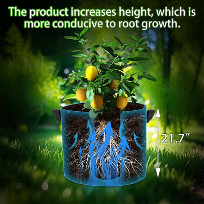 3-Pack 15 Gallon Plant Grow Bags, Thickened Nonwoven Fabric Pots with Handles,Durable Garden Planters Aeration Gardening Container to for Plants, Vegetables, and Flowers