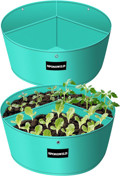 2 Pack 10 Gallon 3 Compartment Potato Grow Bag,Vegetable Growing BagThickened PE Garden Pots with Drainage Holes Branch-Binding Holes, Reusable Plant Bag for Vegetables、Flowers