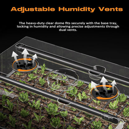 60-Cell Self-Watering Seed Starter Tray with Grow Light, Seed Starter Kit with 4.07” Humidity Dome, Indoor Seedling Starter Tray, Seed Starting Trays for Plant Germination, Seeds Growing