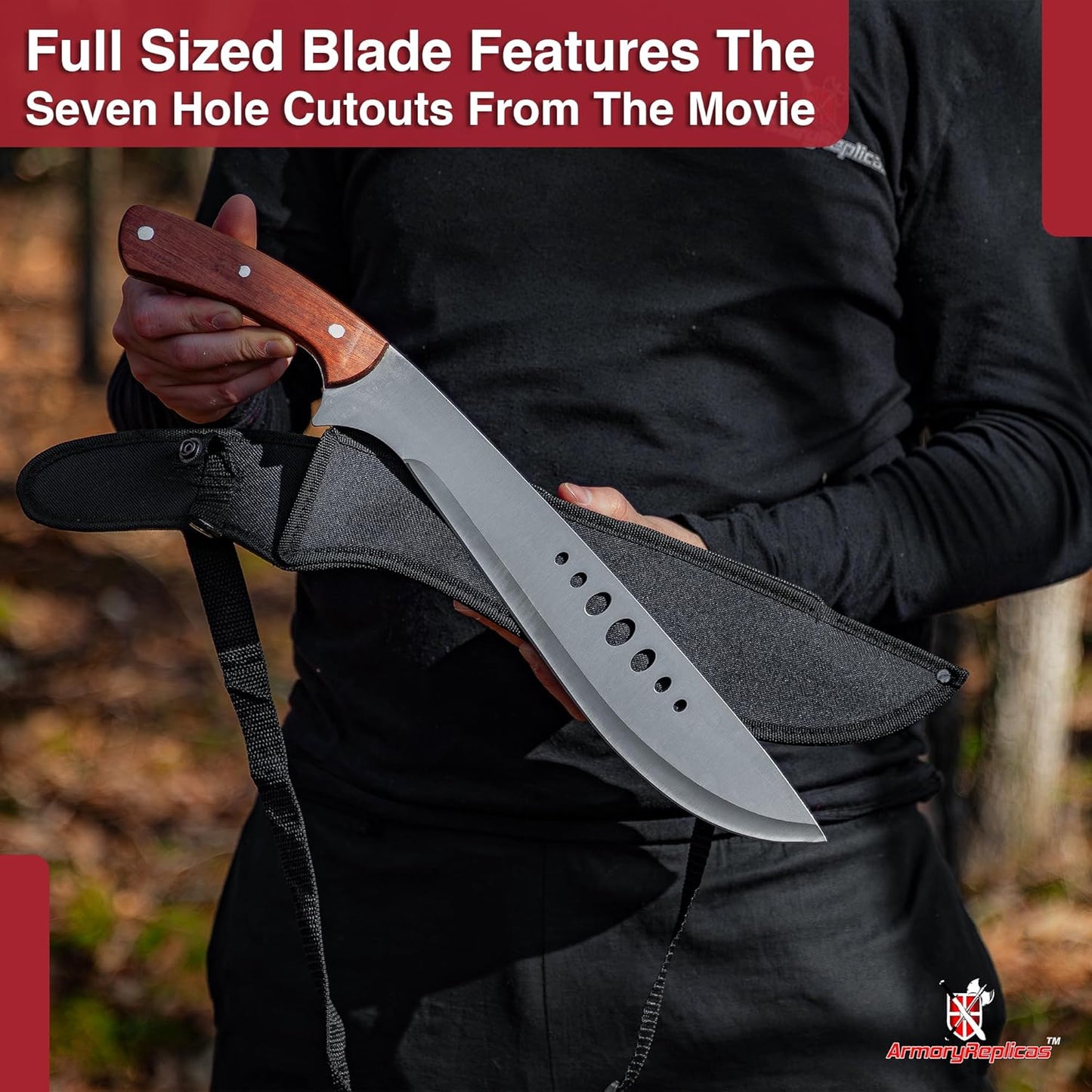 Armory Replicas - Book of Eli Stainless Steel Machete Knife - Premium-Quality, Authentic Kukri Design, and Rust-Resistant - 15-inch Blade with Nylon Sheath