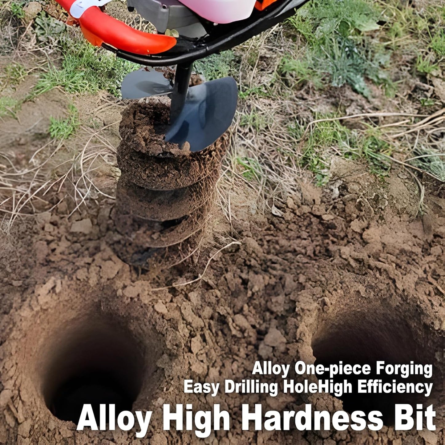 4" Earth Auger Drill Bit - Heavy-Duty Steel Spiral Bit for Post Hole Digging, Planting Trees, Bulbs, Fencing - Fits 3/4" Auger Power Heads (31.5" Long)