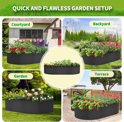 2 Pack Fabric Raised Garden Bed 6FTx3FTx1FT Plant Grow Bags Large Oval Garden Grow Bags Breathable Fabric Garden Bed Gardening Planting Container for Vegetables Potatoes Flowers Tomato,4 Grids+2 Grids