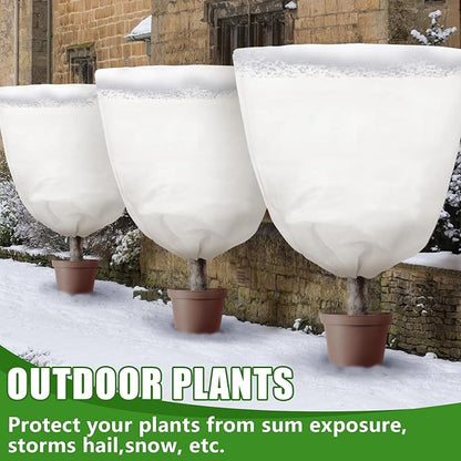 NNG 5PCS Winter Plant Covers Freeze Protection 47.2x47.2Inch Frost Blanket Shrub Covers with Zipper Drawstring Plant Protector Shrub Jacket Winter Tree Cover for Outdoor Plants, Shrub Potted Plants