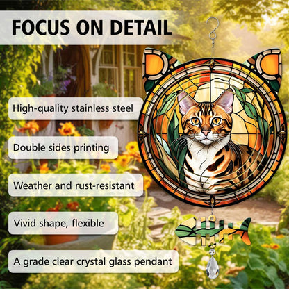 Bengal Cat Wind Spinner, Bengal Cat Wind Spinner Hanging for Yard and Garden