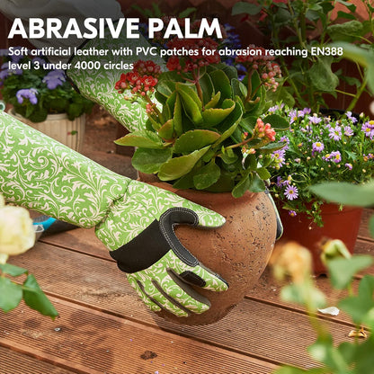 Vgo... 1 Pair Gardening Gloves Ladies,Safety Work Gloves,Long Sleeves Gauntlet,Puncture Proof,Touchscreen(Size L,Green,AL6608-FM)