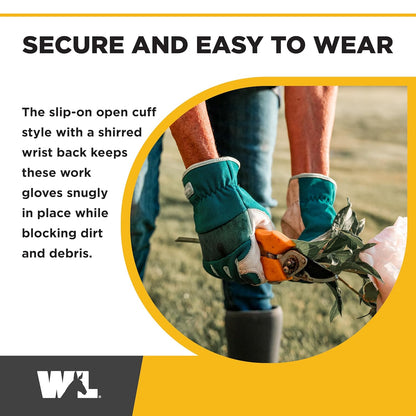 Wells Lamont Women's Work Gloves, Water-Resistant HydraHyde Gardening Gloves, Green, Small (3249S)