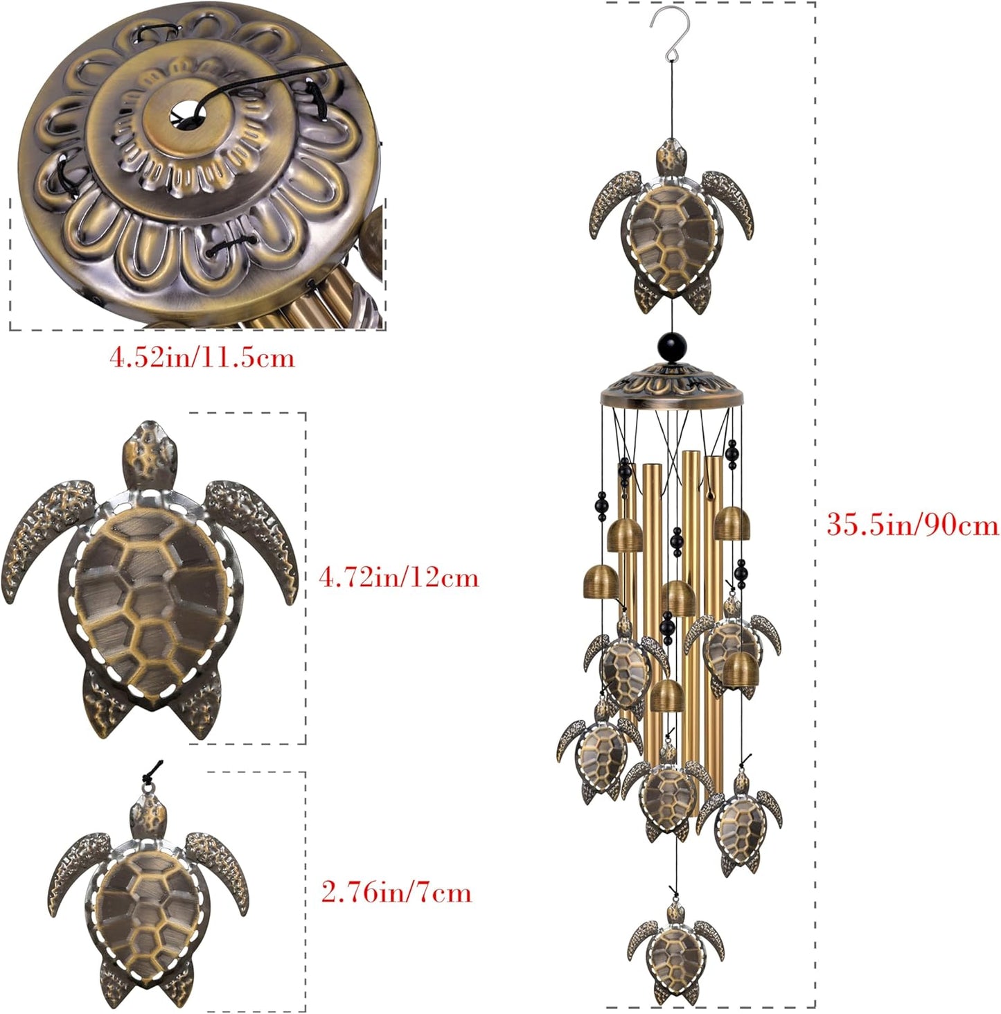 Sea Turtles Wind Chimes Decor, Mobile Blessing Wind Bells Decorate, Sympathy Wind Catcher, Memorial Gifts for Mom,Grandma,Woman (Housewarming/Outside/Indoor/Home/Room/Porch/Yard/Garden Decoration)