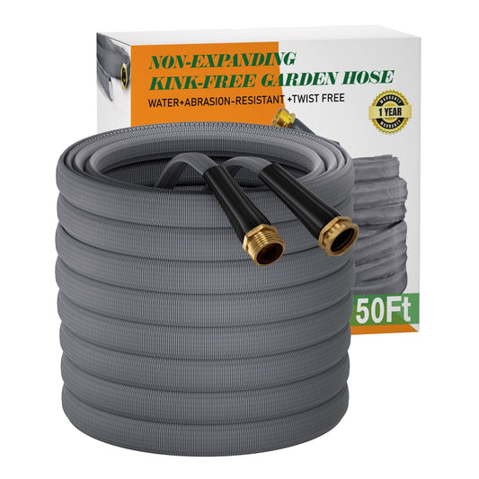 Garden Hose 50 FT, Non-Expanding Water Hose, Ultra-Light & Flexible, Burst-Resistant, Kink-Free
