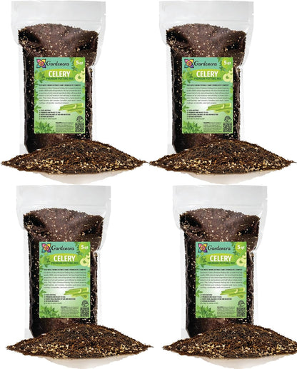 GARDENERA Premium Celery Potting Soil Mix - Optimal Nutrient-Rich Blend for Thriving and Crisp Celery Plants - 20 Quart