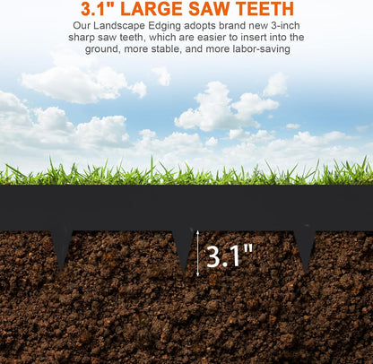 42" L X 7.9" H Metal Landscape Edging, 6 Pack Heavy Duty Galvanized Steel Garden Edging,42 Inch Garden Edging Border for Lawn, Pathway, Yard