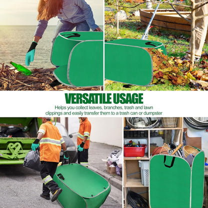 Hysagtek Upgraded Leaf Collector - 80 Gallon Portable Pop Up Leaf Bags, Foldable Reusable Yard Garden Leaf Bag with Handles, Self-Standing Leaf Collector Bag for Leaves Lawn Trash, Comes with Gloves