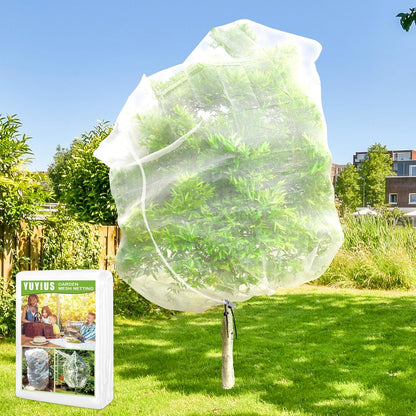 Fruit Tree Netting, 7.9x5.9 FT Plant Mesh Netting for Garden Protection with Zipper, Blueberry Bush Insect Netting Cover as Garden Pest Barrier from Cicadas, Bug, Bird for Apple, Tomato