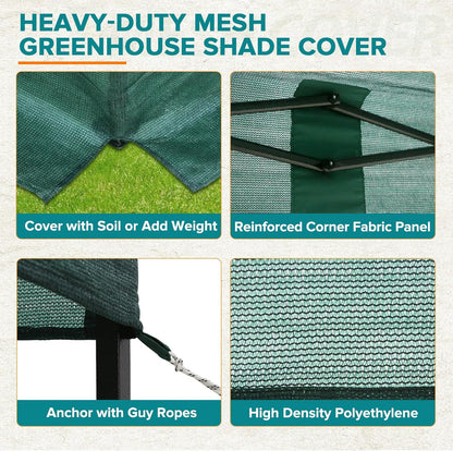 EAGLE PEAK Replacement Mesh Cover for 8x6 Portable Walk-in Pop up Greenhouse, Front and Rear Zippered Entry Doors (Frame Not Included), Green
