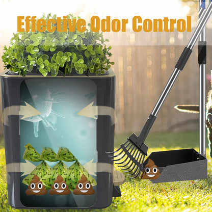 Yatmung Small Metal Trash Can with Lid - Dog Poop Trash Can Outside with Pedal - 10 Liters Pet Waste Container Outdoor - Plant-Styled Poop Bucket - 2.6 Gal Stainless Steel Garbage Bin - Black and Gold