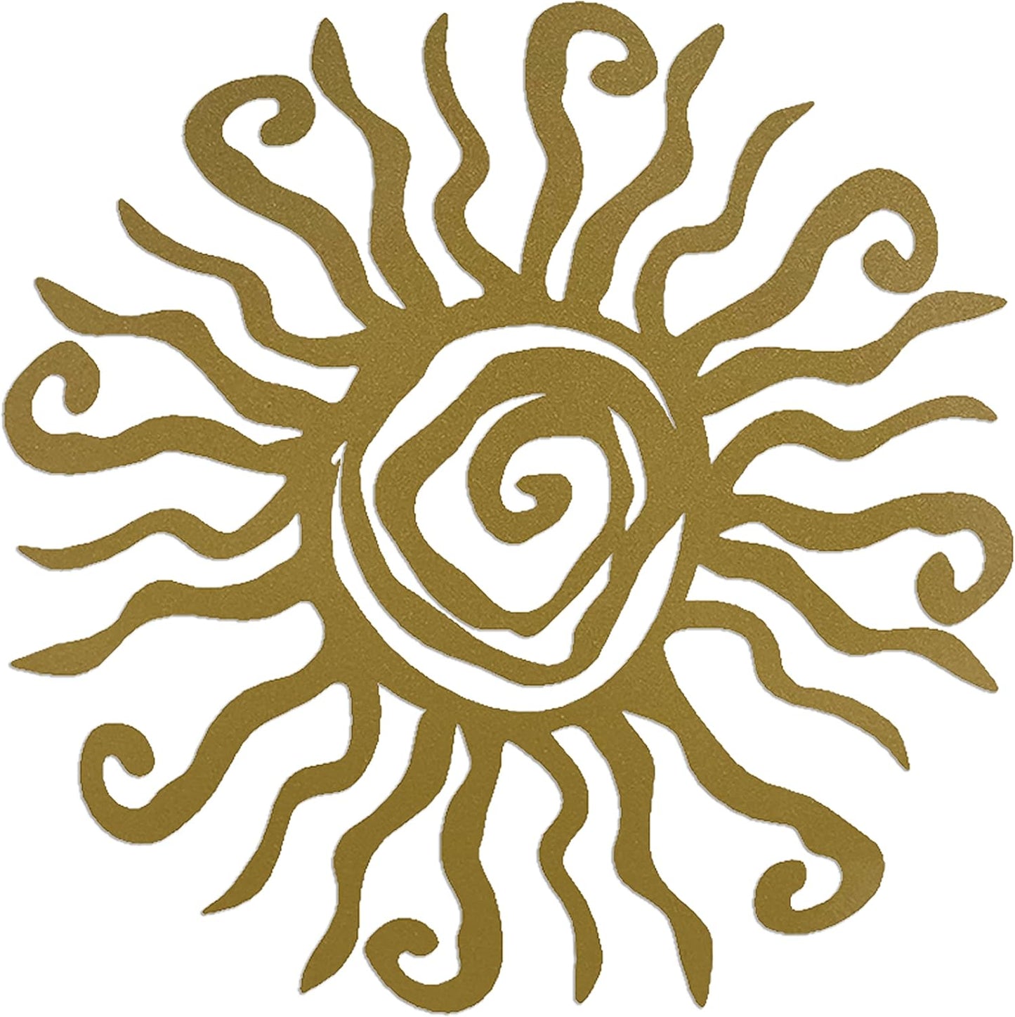 Riverside Designs Wacky Sun Metal Wall Art Indoor/Outdoor Decor - 30" Gold Rust Proof Wall Sculpture - Made in USA - Ideal for Bedroom, Garden, Home, Patio and Farmhouse
