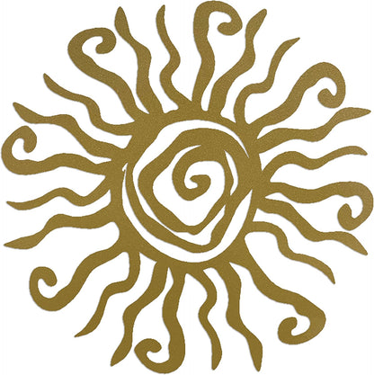 Riverside Designs Wacky Sun Metal Wall Art Indoor/Outdoor Decor - 30" Gold Rust Proof Wall Sculpture - Made in USA - Ideal for Bedroom, Garden, Home, Patio and Farmhouse