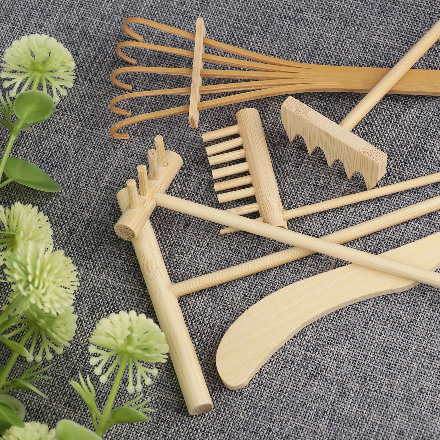 24 PCS DIY Sand Zen Garden Tools, Mini Zen Garden Rake Sets for Serenity and Spiritual Meditation, Tasteful and Elegant Zen Garden Accessories for Home Decor, and Father or Mother's Gift, by GNIEMCKIN