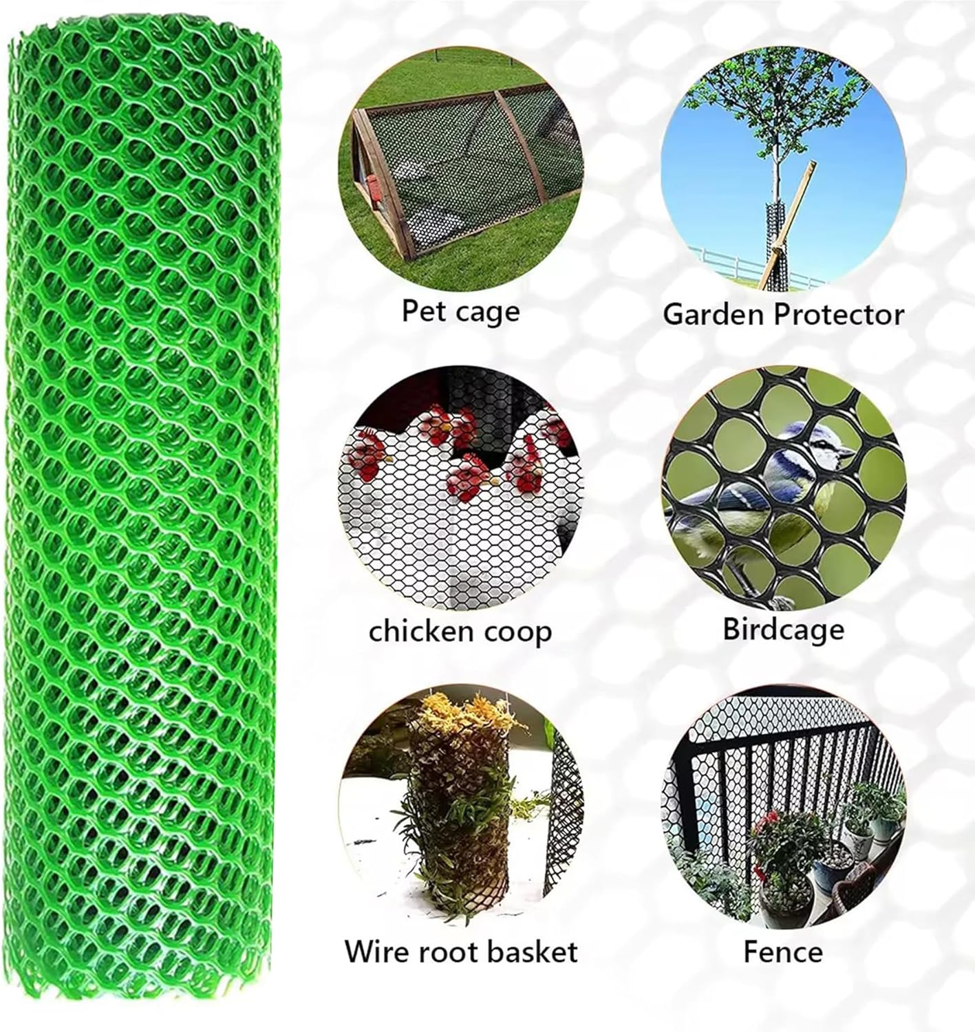 Wire Fence Mesh Green Plastic Mesh Roll 39.3″ Wide Poultry Fencing Multi-Use Garden Fence for Snow Fence Chicken Plants Balcony Protection Barrier(Size:1x30M - Mesh 1.2cm)