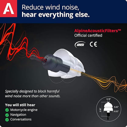 ALPINE HEARING PROTECTION MotoSafe Tour Reusable Ear Plugs – Motorcycle Ear Plugs – Noise Reduction
