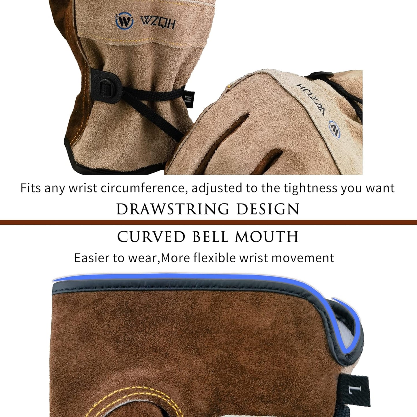 Leather Work Gloves for Men or Women. X-Large Glove for Gardening, Tig/Mig Welding, Construction, Chainsaw, Farm, Ranch, etc. Cowhide, Cotton Lined, Utility, Firm Grip, Durable. Coffee-grey XL
